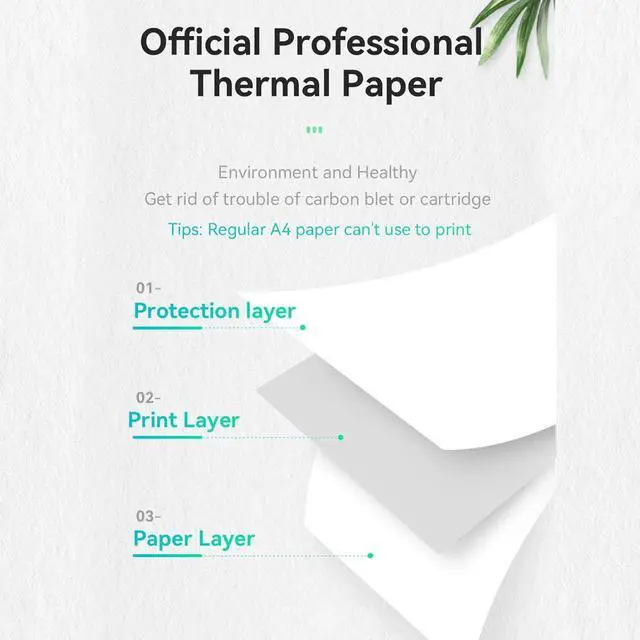 Alt view image 7 of 7 - Thermal Printer, Bluetooth Receipt Printer Wireless Mobile Printer Inkless Printing Machine, Portable Paper Printer for Office School Home