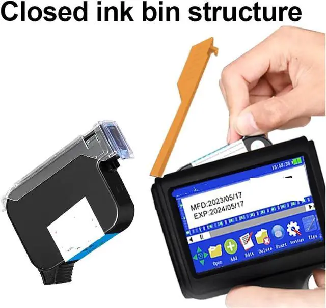 Alt view image 5 of 6 - Mini Inkjet Printer, Label Inkjet Printer, Date QR Code, Text Pattern, Intelligent Multi-Language Handheld Coding Machine,for Text Barcode Batch Number
