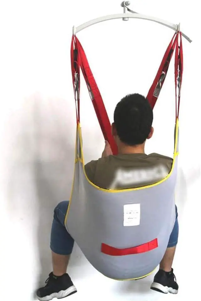 Alt view image 3 of 6 - Patient Transfer Lift Sling Board Belt ransport Belt with Opening for Chest of Drawers Commode Full Body Sling with Handles (Grey)