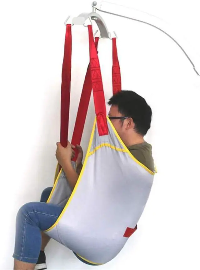 Alt view image 2 of 6 - Patient Transfer Lift Sling Board Belt ransport Belt with Opening for Chest of Drawers Commode Full Body Sling with Handles (Grey)