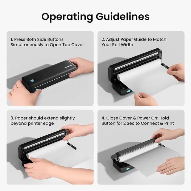 Alt view image 3 of 7 - Portable Printers Wireless for Travel, Receipt Printers, Black