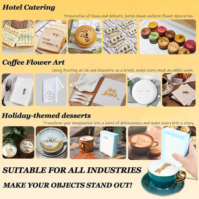 Alt view image 2 of 7 - Handheld Inkjet Printer for Creative Project On Cookie and Latte Art Cake Coffee Dessert Coffee Latte Baking Decoration Holiday Celebration Guest Welcome Bags Black