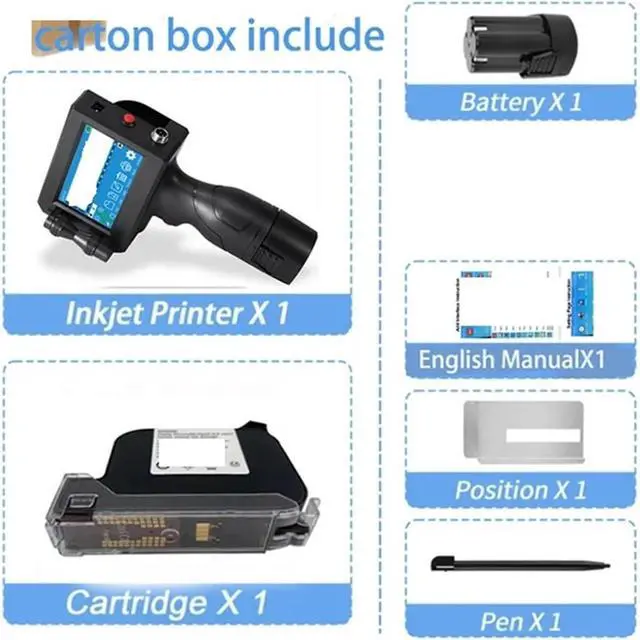 Alt view image 2 of 4 - 12.7MM Printing Gun Batch Coding Machine Logo Code Printer Expiry Date Portable Handheld Inkjet Printer Wide Printing Material