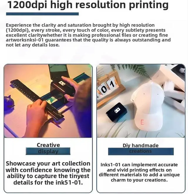 Alt view image 7 of 7 - Hyuduo Handheld Inkjet Printer Small Portable Intelligent Mini with Red Ink for QR Code Barcode Date Number Home School Office Small Inkjet Printer