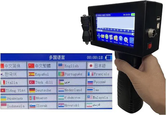 Alt view image 4 of 5 - 12.7mm Online Variable Bar Batch Code Date Number Logo Expiry Date Label Portable Hand Jet Handheld Thermal Inkjet Printer Wide Printing Material