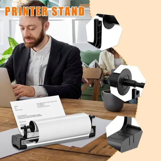 Alt view image 7 of 7 - Desktop Printer Stand | Inkless Mobile Printer Rack,Professional Small Portable Stand for Travel Study Women Men Home Business School