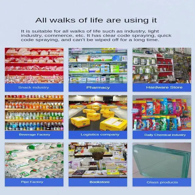 Alt view image 4 of 7 - Smart Handheld Inkjet Printer Small Automatic Printer Production Date Two-Dimensional Code Multifunctional Inkjet Printer,D-F