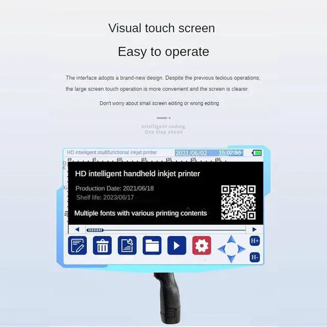 Alt view image 6 of 7 - Smart Handheld Inkjet Printer Small Automatic Printer Production Date Two-Dimensional Code Multifunctional Inkjet Printer,D-F