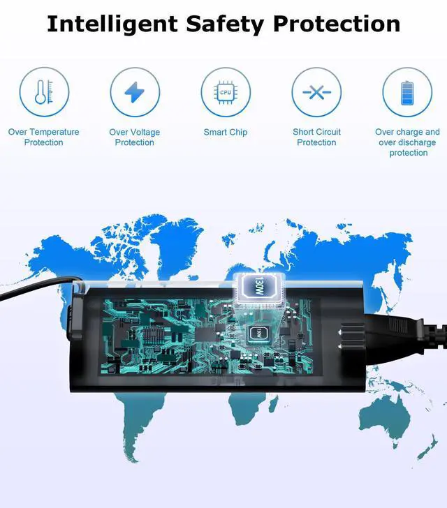 Alt view image 6 of 7 - 130W 4.5mm Round Tip AC Adapter Laptop Charger Dell XPS 15 7590 9530 9550 9560 9570 Compatible with Inspiron 7348 Precision 5510 5520 5530 5540 HA130PM130 0V363H DA130PM130 06TTY6 Power Supply Cord