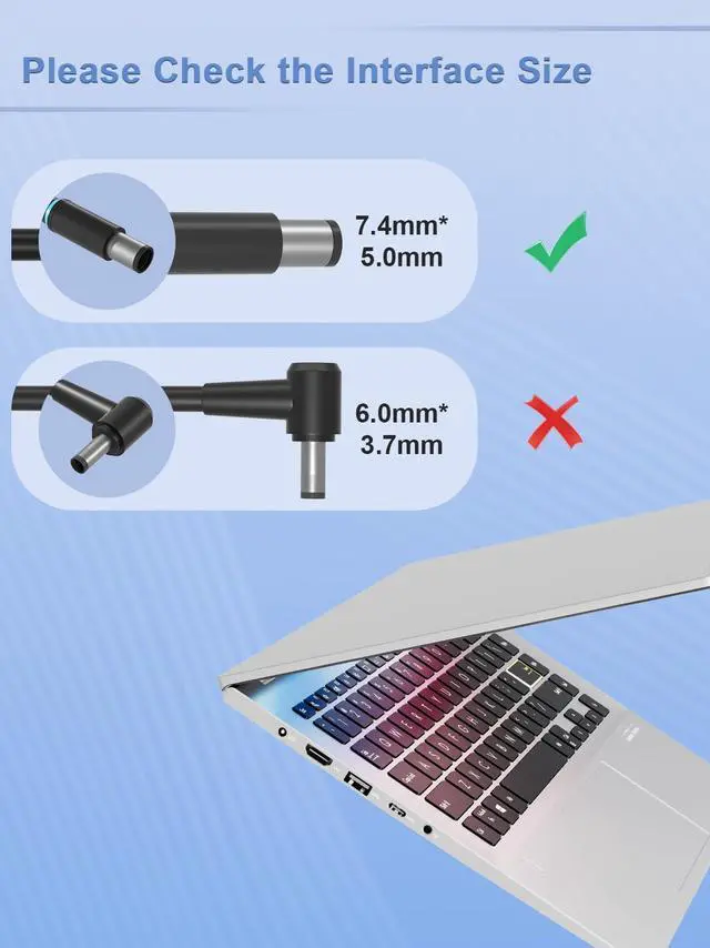Alt view image 2 of 7 - SLRIOYS 130W Charger 7.4mm LA130PM121 Compatible with Dell inspiron14 15 Gaming, G3 G5 G7 3500 3579 3590 3779, WD15 D6000 Docking Station, XPS L502x L702x L701X Precision 3510 3520 3530 M4400 Laptop