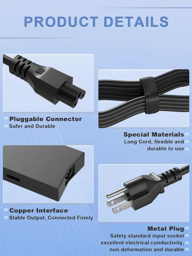 Alt view image 5 of 7 - SLRIOYS 130W Charger 7.4mm LA130PM121 Compatible with Dell inspiron14 15 Gaming, G3 G5 G7 3500 3579 3590 3779, WD15 D6000 Docking Station, XPS L502x L702x L701X Precision 3510 3520 3530 M4400 Laptop