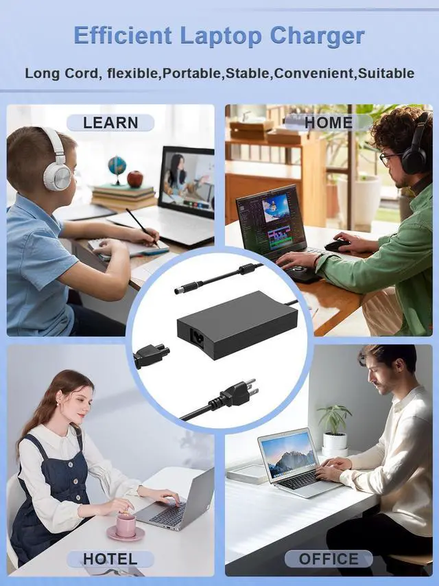 Alt view image 7 of 7 - SLRIOYS 130W Charger 7.4mm LA130PM121 Compatible with Dell inspiron14 15 Gaming, G3 G5 G7 3500 3579 3590 3779, WD15 D6000 Docking Station, XPS L502x L702x L701X Precision 3510 3520 3530 M4400 Laptop