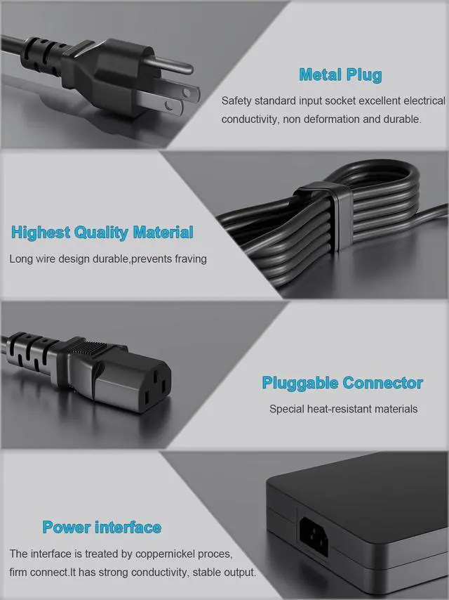 Alt view image 6 of 7 - HSXIRQA 240W 180W 130W Laptop Charger Fit for Dell G15 G16 G7 G5 G3 5510 5511 5515 5520 5521 5525 5530 5535 7620 7590 7588 7500 7700 7790 5590 5500 5587 3579 3779 Gaming Computer Power Supply Adapter