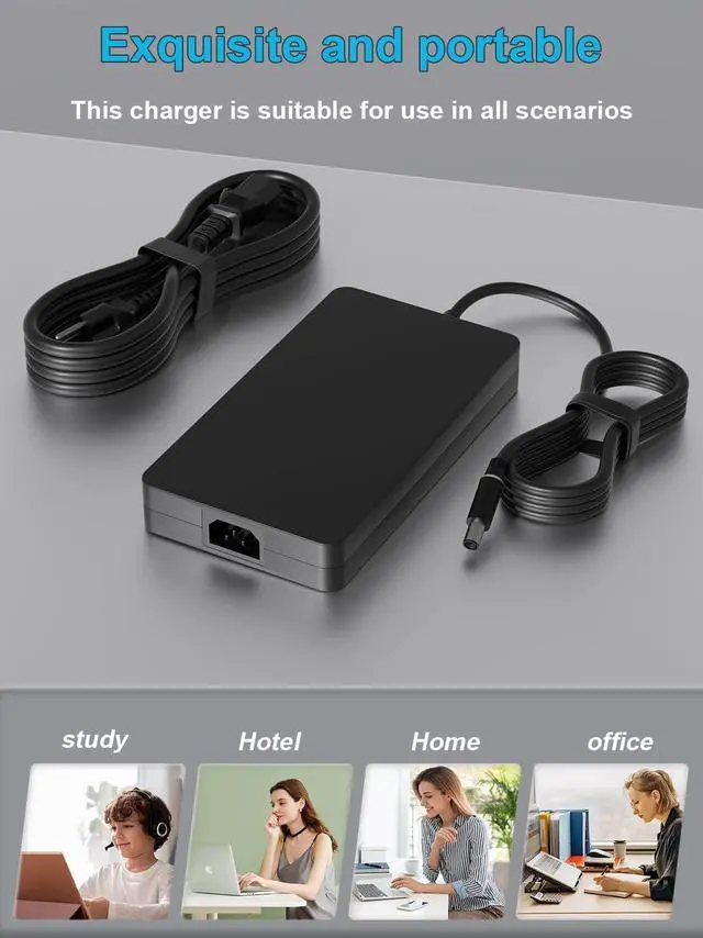 Alt view image 7 of 7 - HSXIRQA 240W 180W 130W Laptop Charger Fit for Dell G15 G16 G7 G5 G3 5510 5511 5515 5520 5521 5525 5530 5535 7620 7590 7588 7500 7700 7790 5590 5500 5587 3579 3779 Gaming Computer Power Supply Adapter