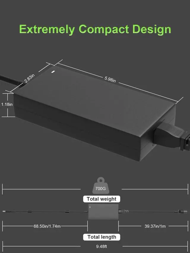 Alt view image 4 of 7 - PowerPortnerLink 180W 130W Power Adapter Compatible with Dell Dock WD15 WD19 WD19S WD19TB WD22TB4 SD25 WD25 D6000 TB15 TB16 K16A SD25TB4 Business Thunderbolt/Universal Docking Station