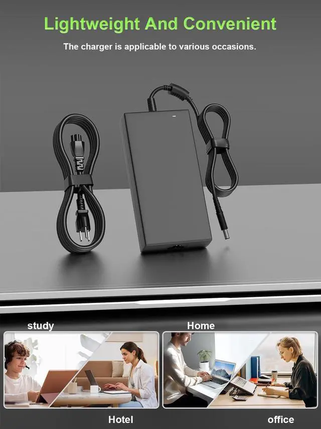 Alt view image 7 of 7 - PowerPortnerLink 180W 130W Power Adapter Compatible with Dell Dock WD15 WD19 WD19S WD19TB WD22TB4 SD25 WD25 D6000 TB15 TB16 K16A SD25TB4 Business Thunderbolt/Universal Docking Station