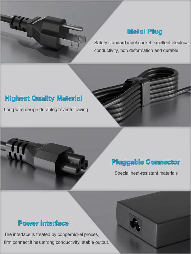 Alt view image 7 of 7 - HSXIRQA 180W 130W Power Supply Cord Compatible with Dell Dock WD15 WD19 WD19S UD22 WD25 SD25 D6000 D6000S K20A K17 K22A Thunderbolt TB16 TB15 K16A WD22TB4 SD25TB4 WD19TB WD19TBS Docking Station