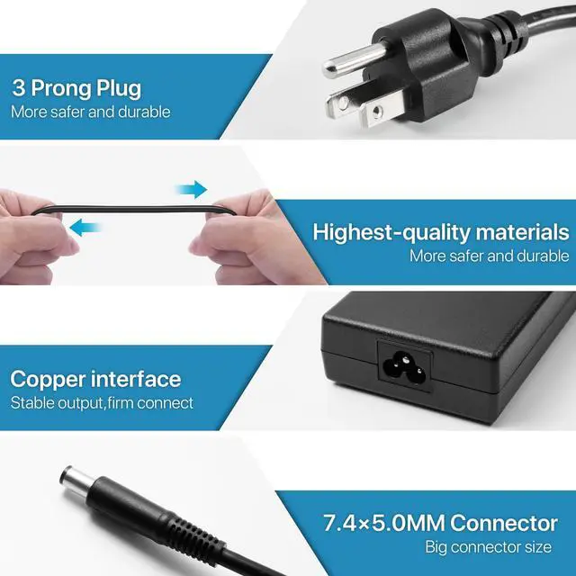 Alt view image 4 of 7 - HNHTKJ 180W AC Charger Fit for Dell Dock WD19 WD22TB4 K20A001 TB16 D6000 D6000S Business Monitor Dock WD15 K17A001 Docking Station WD19 WD19S WD19TBS WD19TB K20A Docking Station Power Supply