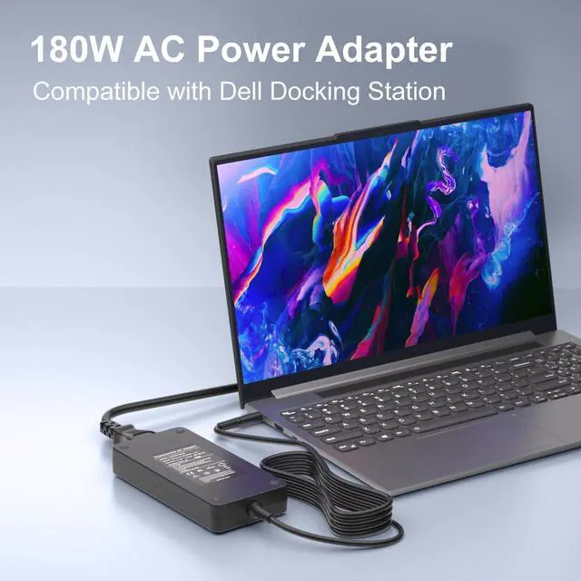 Alt view image 2 of 7 - Quekawi 180W 130W AC Charger Compatible with Dell Docking Station WD19 WD19S WD19TB WD19TBS WD22TB4 WD15 SD25 WD25 D6000 D6000S TB15 TB16 TB18DC K16A K16A001 K17A001 Business Thunderbolt