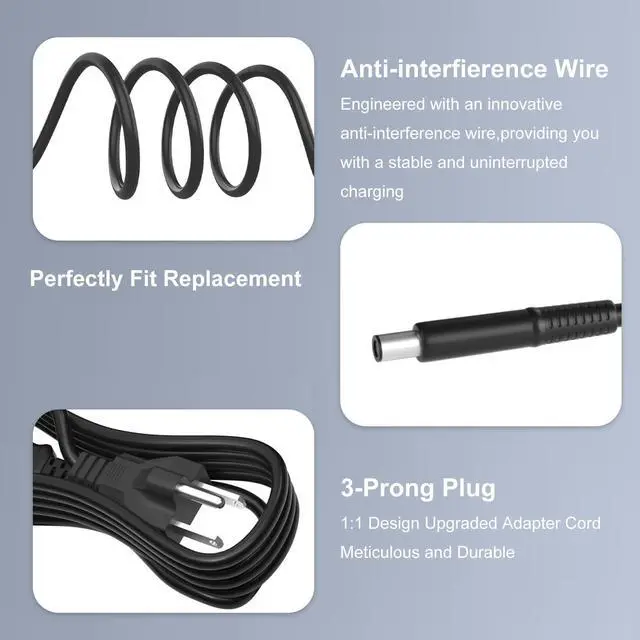 Alt view image 5 of 7 - Quekawi 180W 130W AC Charger Compatible with Dell Docking Station WD19 WD19S WD19TB WD19TBS WD22TB4 WD15 SD25 WD25 D6000 D6000S TB15 TB16 TB18DC K16A K16A001 K17A001 Business Thunderbolt