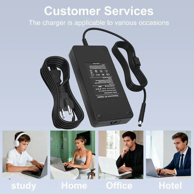 Alt view image 7 of 7 - Quekawi 180W 130W AC Charger Compatible with Dell Docking Station WD19 WD19S WD19TB WD19TBS WD22TB4 WD15 SD25 WD25 D6000 D6000S TB15 TB16 TB18DC K16A K16A001 K17A001 Business Thunderbolt