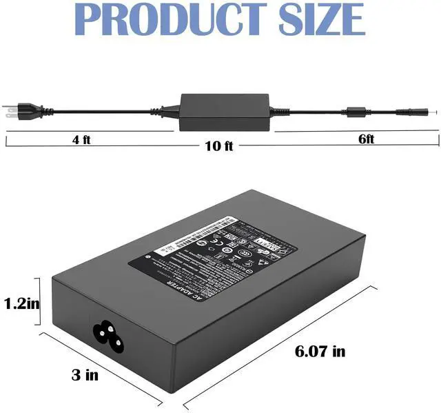 Alt view image 3 of 7 - 180W Adapter Power Supply Cord Fit for Dell Dock WD15 WD19 WD22TB4 K20A001 TB15 TB16 D6000 D6000S Business Monitor Dock WD15 K17A001 Docking Station WD19S WD19TBS WD19TB AC Charger