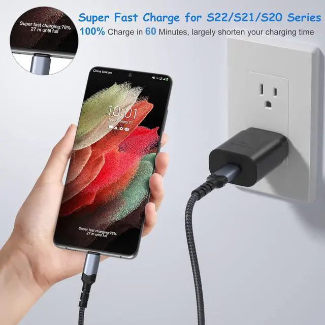 Alt view image 2 of 7 - USB C Wall Charger Adapter, Costyle 3 Pack PD 25W Super Fast Charger Type C Charging Block For Samsung Galaxy S25/S24/S23/S22/S21/S20 Ultra/Plus/S20FE/S10/A13/A53/A71/Note 20 Ultra/10,Pixel 7/6A-Black