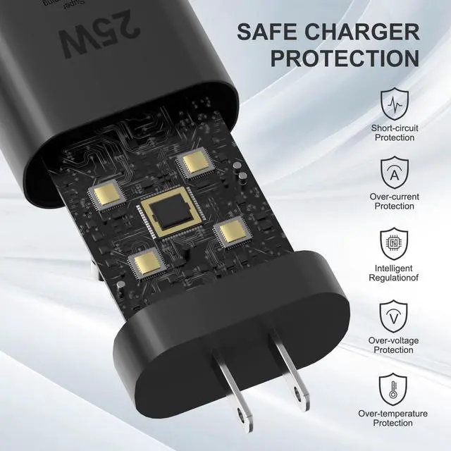 Alt view image 2 of 7 - Samsung USB C Charger Block 25W PD Super Fast Charger Type C Wall Plug Adapter Quick Charging for Samsung Galaxy S25/S24/S23/S22/S21/S20/Z Fold 3/4/5/Note20