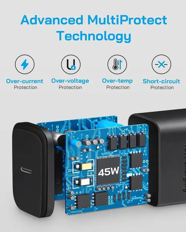 Alt view image 2 of 7 - 45W Fast Charger Type C, USB C Fast Charging Block with 6 FT Type C Charger Fast Charging Cord Compatible with Galaxy S23 Ultra/S23/S23+/S22/S22 Ultra/S22+/S21, Galaxy Tab S8+ (2 Pack