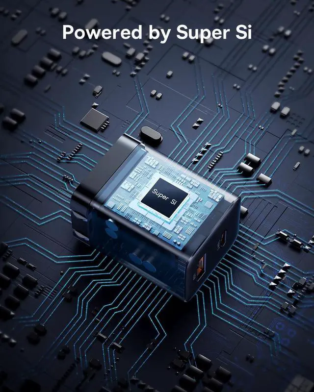 Alt view image 5 of 6 - Baseus 30W Dual Port USB C PD Charger Block, Foldable PPS GaN Fast Charger Power Adapter for iPhone 17/16 Pro Max, Galaxy S25 Ultra/S24, Google Pixel, iPad Pro, Black