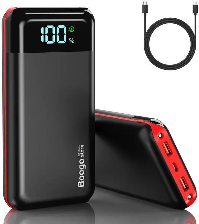 Main image of Portable Charger Power Bank 52800mAh Powerbank PD 30W and QC 4.0 Fast Charging Built-in Bright flashlight LED Display 2 USB 1Type-C Output External Battery Pack for iPhone, Samsung, iPad etc (red)
