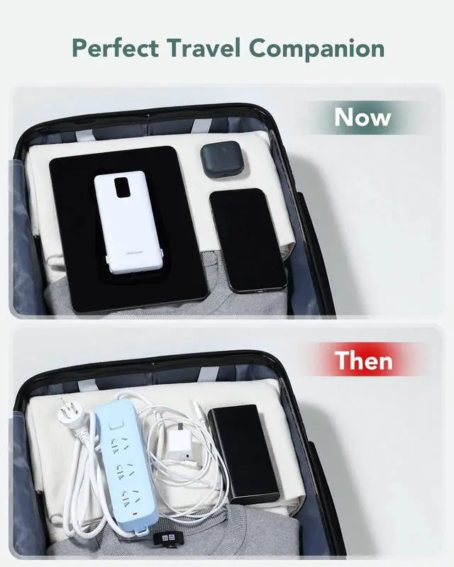 Alt view image 6 of 7 - Charmast Portable Charger with Built-in Cables & Wall Plug, 10000mAh Portable Power Bank, External Battery Pack Travel Essentials Compatible with iPhone 16/15/14/13, Samsung, iPad etc