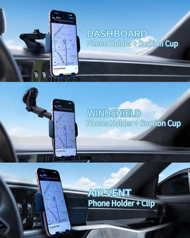 Alt view image 2 of 6 - Wireless Car Charger, Auto-Clamping 3-in-1 Phone Mount - 15W/10W/7.5W Fast Charging Car Accessories Compatible with iPhone 16/15/14/13/12/11/Xs/XR, Samsung S23 Ultra/S22/S21/S20/S10+/S9(Blue)