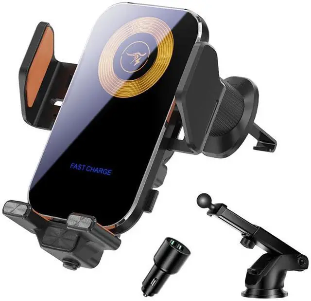 Main image of RAPSRK Wireless Car Charger,15W/10W/7.5W Fast Charging Auto-Clamping Car Charger with Phone Holder for iPhone 17/16/15/14/13/12/11 Pro Max, Samsung Galaxy S23/S22/S21 Ultra