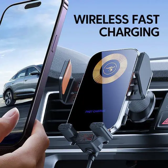 Alt view image 2 of 6 - RAPSRK Wireless Car Charger,15W/10W/7.5W Fast Charging Auto-Clamping Car Charger with Phone Holder for iPhone 17/16/15/14/13/12/11 Pro Max, Samsung Galaxy S23/S22/S21 Ultra