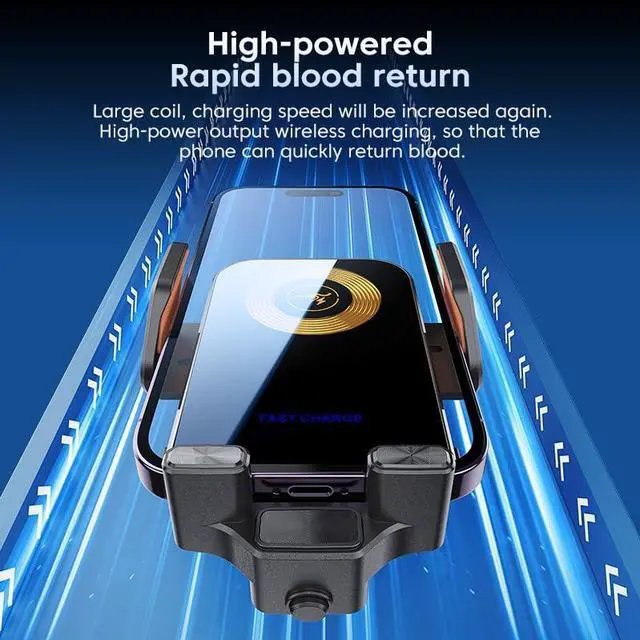 Alt view image 3 of 6 - RAPSRK Wireless Car Charger,15W/10W/7.5W Fast Charging Auto-Clamping Car Charger with Phone Holder for iPhone 17/16/15/14/13/12/11 Pro Max, Samsung Galaxy S23/S22/S21 Ultra