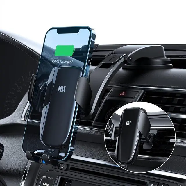 Main image of Wireless Car Charger, 15W Qi Fast Charging Auto-Clamping Car Phone Mount Charger Air Vent Phone Holder for iPhone 14/13/12 mini/12 Pro Max/11 Pro Max/Xs MAX/XR/8+,Samsung S23/S22/S21/S20 Plus/Note20