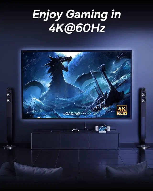 Alt view image 4 of 6 - Steam Deck Dock, Baseus 6-in-1 Docking Station for Steam Deck/ROG Ally X/Legion Go with HDMI 2.0 4K@60Hz, Gigabit Ethernet, Adjustable Stand Design, 100W PD and 3 USB-A 3.0 Ports