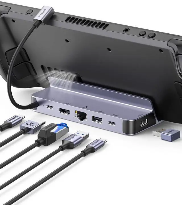 Main image of UGREEN Steam Deck Dock, 6-in-1 USB C Docking Station with 4K@60Hz HDMI, Gigabit Ethernet, PD 100W Charging 1xUSB C 2X USB 3.0 Compatible with Steam Deck Rog Ally iPhone 15 Pro/Pro Max
