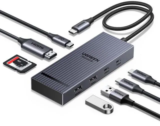 Main image of UGREEN Revodok Pro USB C Hub for Laptop 8 in 1 MacBook Docking Station 4K 60Hz HDMI, 100W PD Charging, USB-C & USB-A 10Gbps Data Ports, SD/TF Card Reader for MacBook Pro/Air, iPad Pro, XPS, Thinkpad