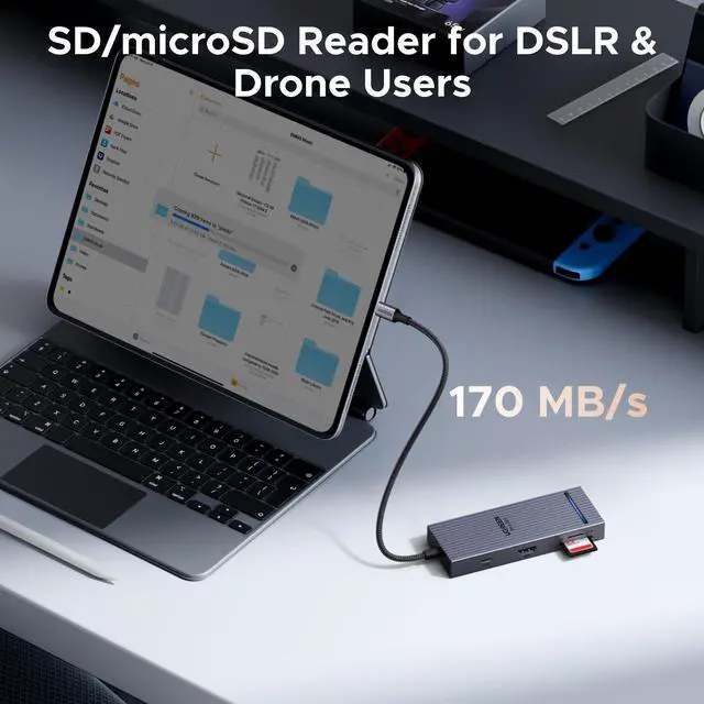 Alt view image 6 of 7 - UGREEN Revodok Pro USB C Hub for Laptop 8 in 1 MacBook Docking Station 4K 60Hz HDMI, 100W PD Charging, USB-C & USB-A 10Gbps Data Ports, SD/TF Card Reader for MacBook Pro/Air, iPad Pro, XPS, Thinkpad