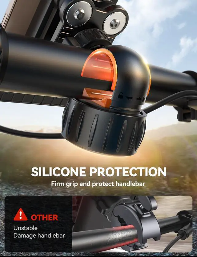 Alt view image 4 of 7 - JOYROOM Bike Phone Holder Mount, [Dual Anti Vibration] [2025 Upgrade Reinforcement] Cell Phone Holder for Bike, Bicycle Scooter Accessories, Motorcycle Handlebar Phone Mount for iPhone 17