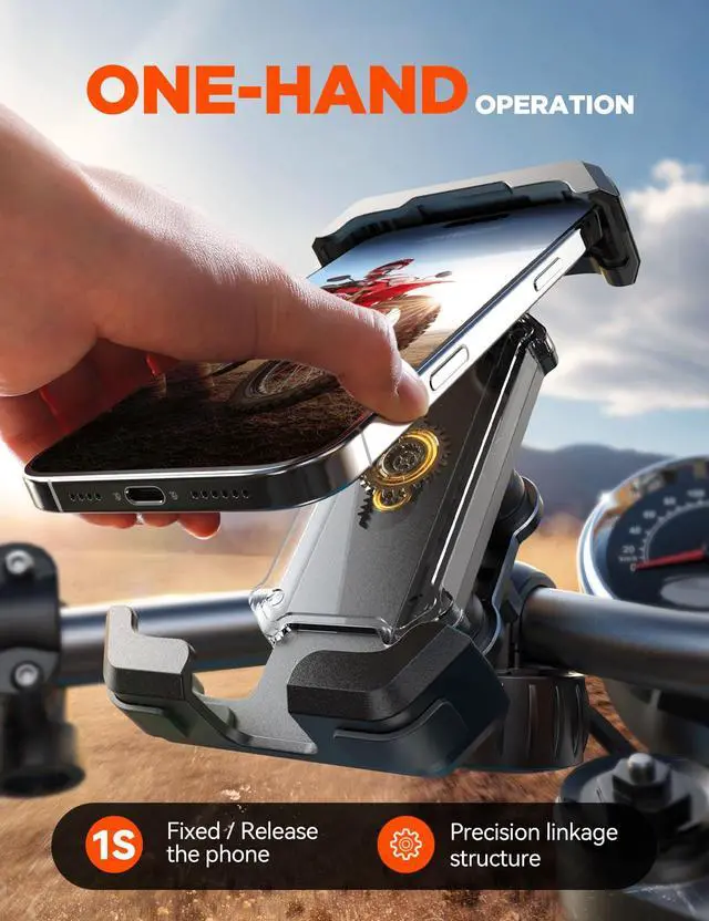 Alt view image 5 of 7 - JOYROOM Bike Phone Holder Mount, [Dual Anti Vibration] [2025 Upgrade Reinforcement] Cell Phone Holder for Bike, Bicycle Scooter Accessories, Motorcycle Handlebar Phone Mount for iPhone 17