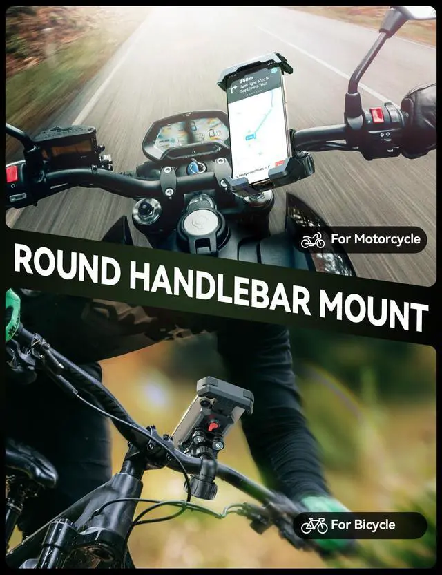 Alt view image 6 of 7 - JOYROOM Bike Phone Holder Mount, [Dual Anti Vibration] [2025 Upgrade Reinforcement] Cell Phone Holder for Bike, Bicycle Scooter Accessories, Motorcycle Handlebar Phone Mount for iPhone 17