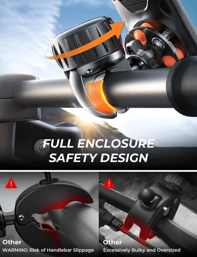 Alt view image 3 of 7 - LISEN for iPhone 17 Bike Phone Holder Mount, [Compatible with Large Phone  Anti-Navigation Shaking], Bicycle Phone Holder Handlebar Cell Phone Clamp for iPhone 17 Air Pro Max 15 14 13 Samsung