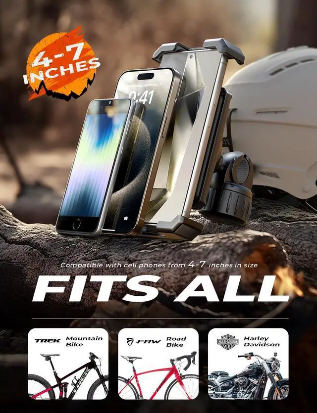 Alt view image 6 of 7 - LISEN for iPhone 17 Bike Phone Holder Mount, [Compatible with Large Phone  Anti-Navigation Shaking], Bicycle Phone Holder Handlebar Cell Phone Clamp for iPhone 17 Air Pro Max 15 14 13 Samsung