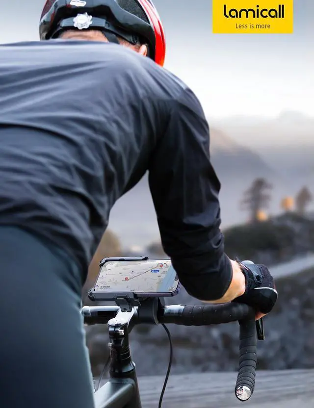 Alt view image 7 of 7 - Lamicall Motorcycle Phone Mount Holder - [Camera Friendly] [1s Lock] Bike Phone Holder Handlebar Clamp, Bicycle Scooter Phone Clip, for iPhone Air, 17, 16, 15 Pro Max, Galaxy S25 Ultra, 4.7-7" Phones