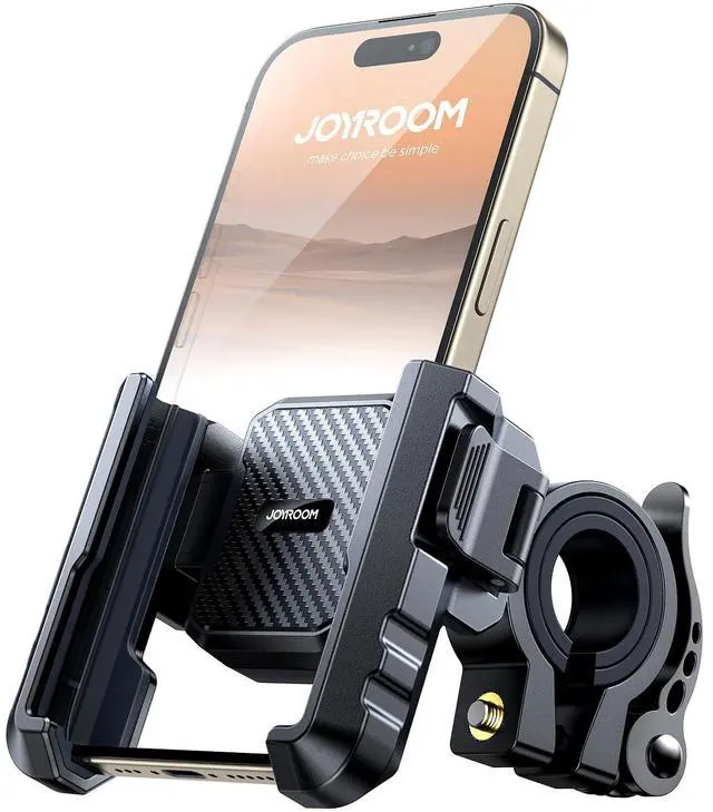 Main image of JOYROOM Motorcycle Bike Phone Holder Mount - [Not Block Camera] Bicycle Phone Holder Handlebar Cell Phone Clamp - [Silicone Wrapped] Scooter Phone Holder for iPhone Samsung 4.7''-7'' Smartphones