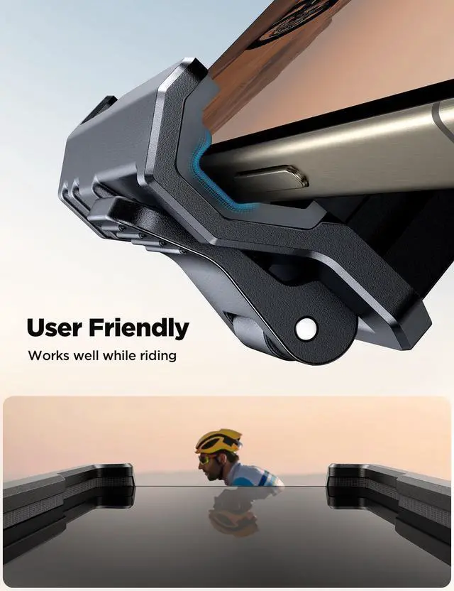 Alt view image 2 of 7 - JOYROOM Motorcycle Bike Phone Holder Mount - [Not Block Camera] Bicycle Phone Holder Handlebar Cell Phone Clamp - [Silicone Wrapped] Scooter Phone Holder for iPhone Samsung 4.7''-7'' Smartphones