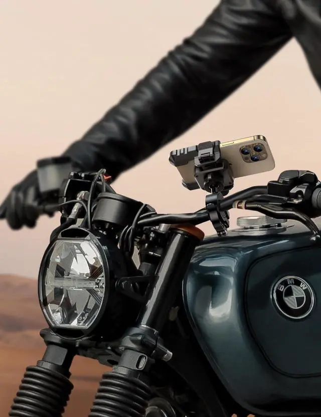 Alt view image 7 of 7 - JOYROOM Motorcycle Bike Phone Holder Mount - [Not Block Camera] Bicycle Phone Holder Handlebar Cell Phone Clamp - [Silicone Wrapped] Scooter Phone Holder for iPhone Samsung 4.7''-7'' Smartphones